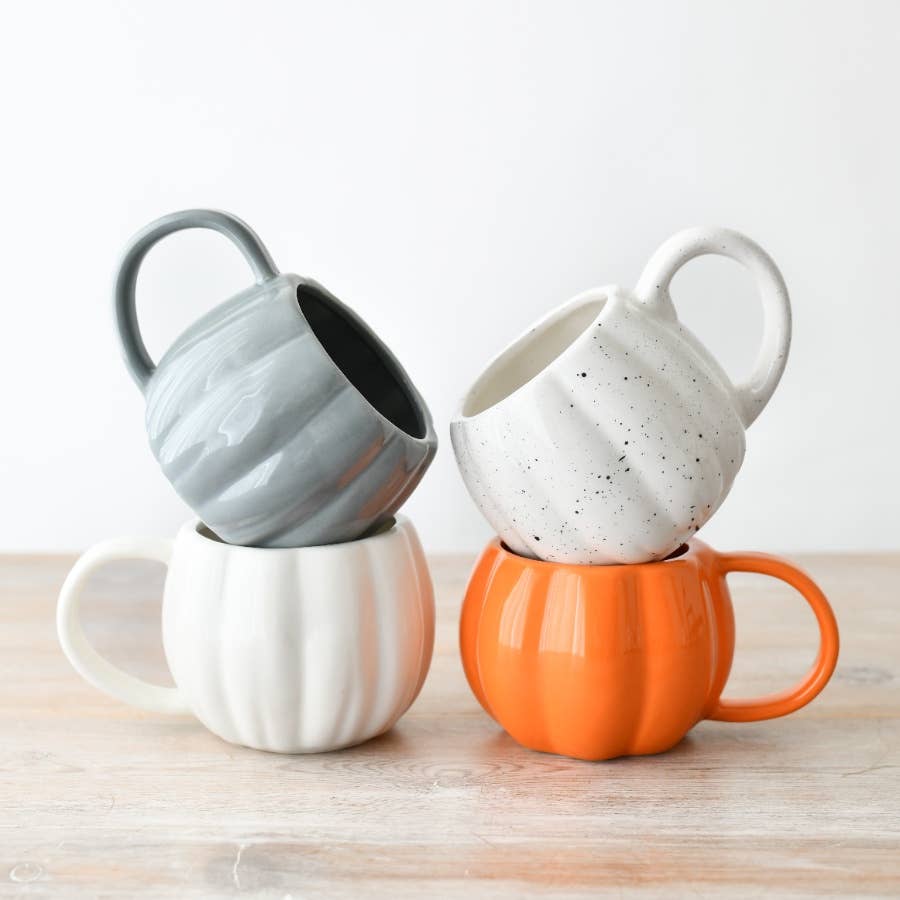 White Shaped Pumpkin Ceramic Mug