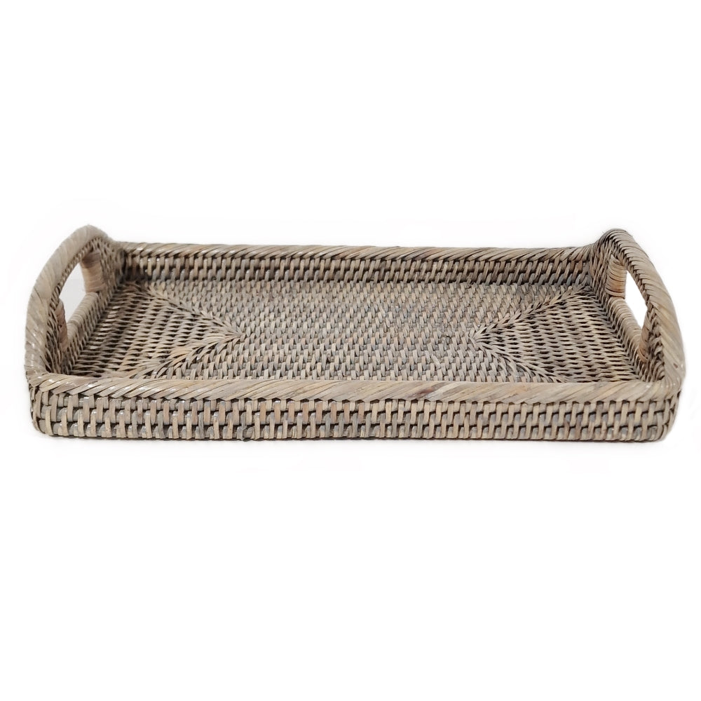 Grey Rattan Small Tray