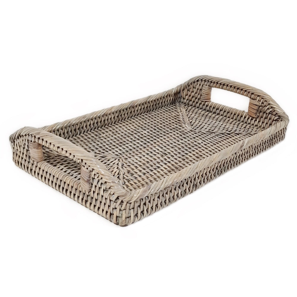 Grey Rattan Small Tray