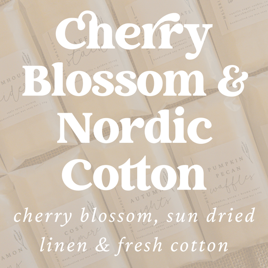 Cherry Blossom & Nordic Cotton Scented Snap Bar Wax Melt