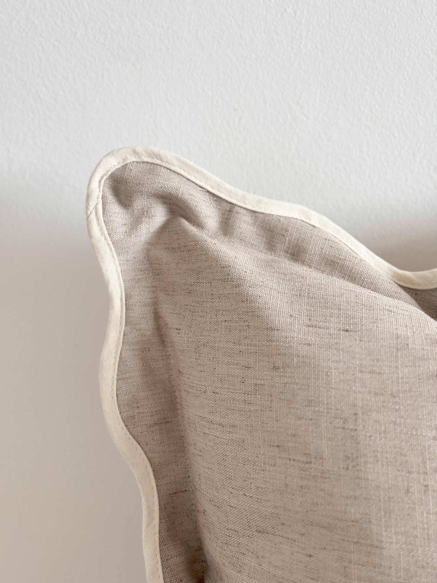 Chloe Greige Scalloped - Linen Blend