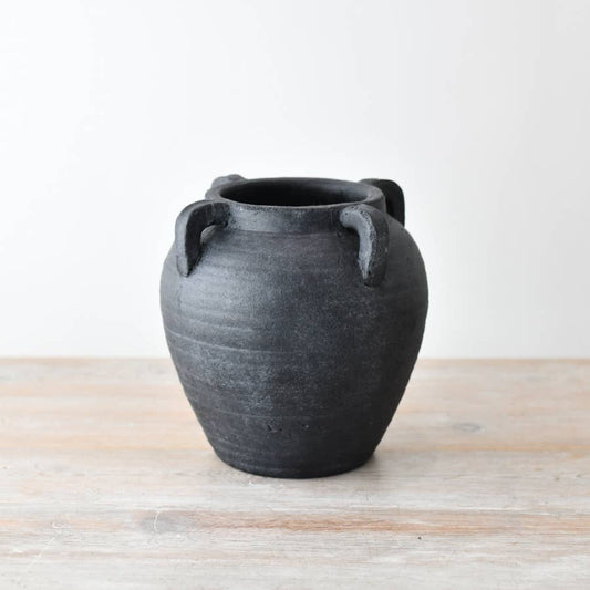 Black Terracotta Urn Vase
