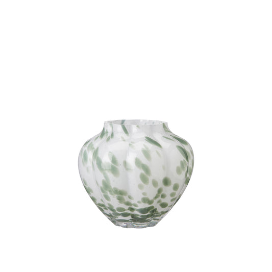 Green Speckle Glass Vase