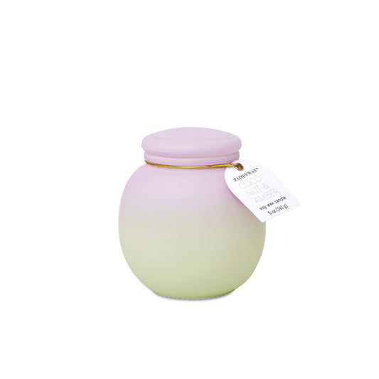 Orb Ombre Glass Candle (141g) - Purple & Green - Coconut & Amber