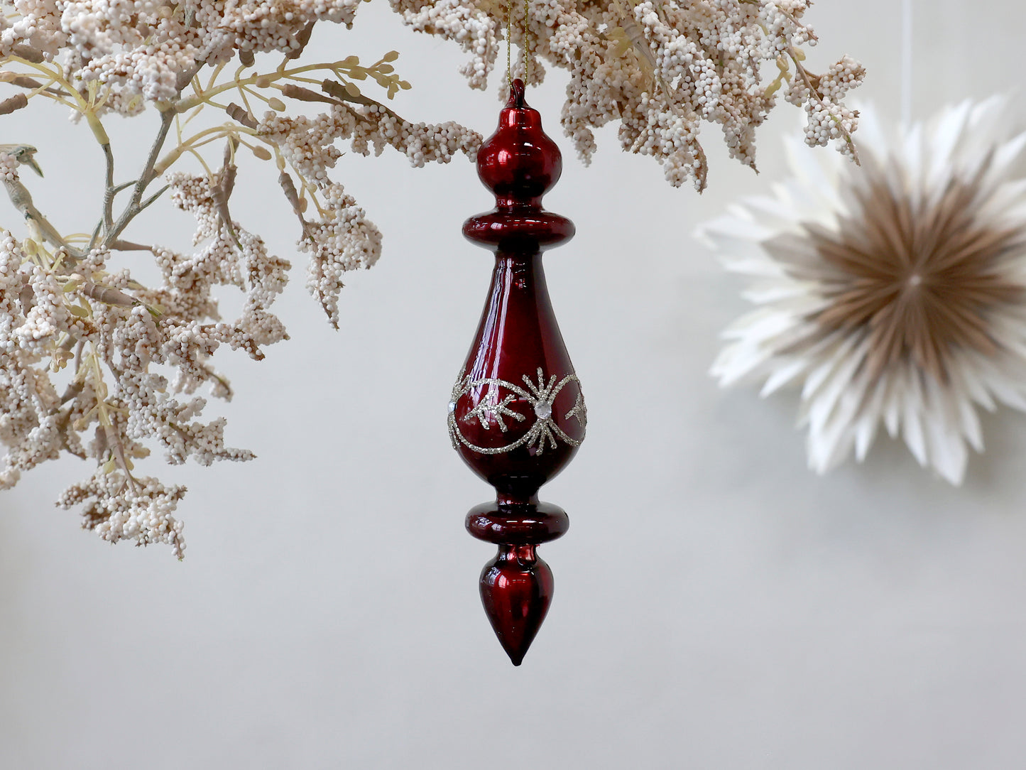 Cherry Red Glass Tree Ornament