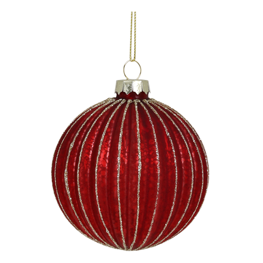 Red & Gold Glitter Bauble