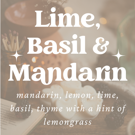 Lime, Basil & Mandarin Scented Heart Clamshell Soy Wax Melts