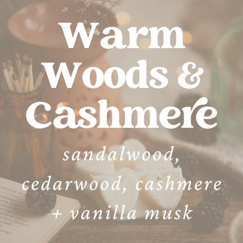 Warm Woods & Cashmere Scented Heart Clamshell Soy Wax Melt