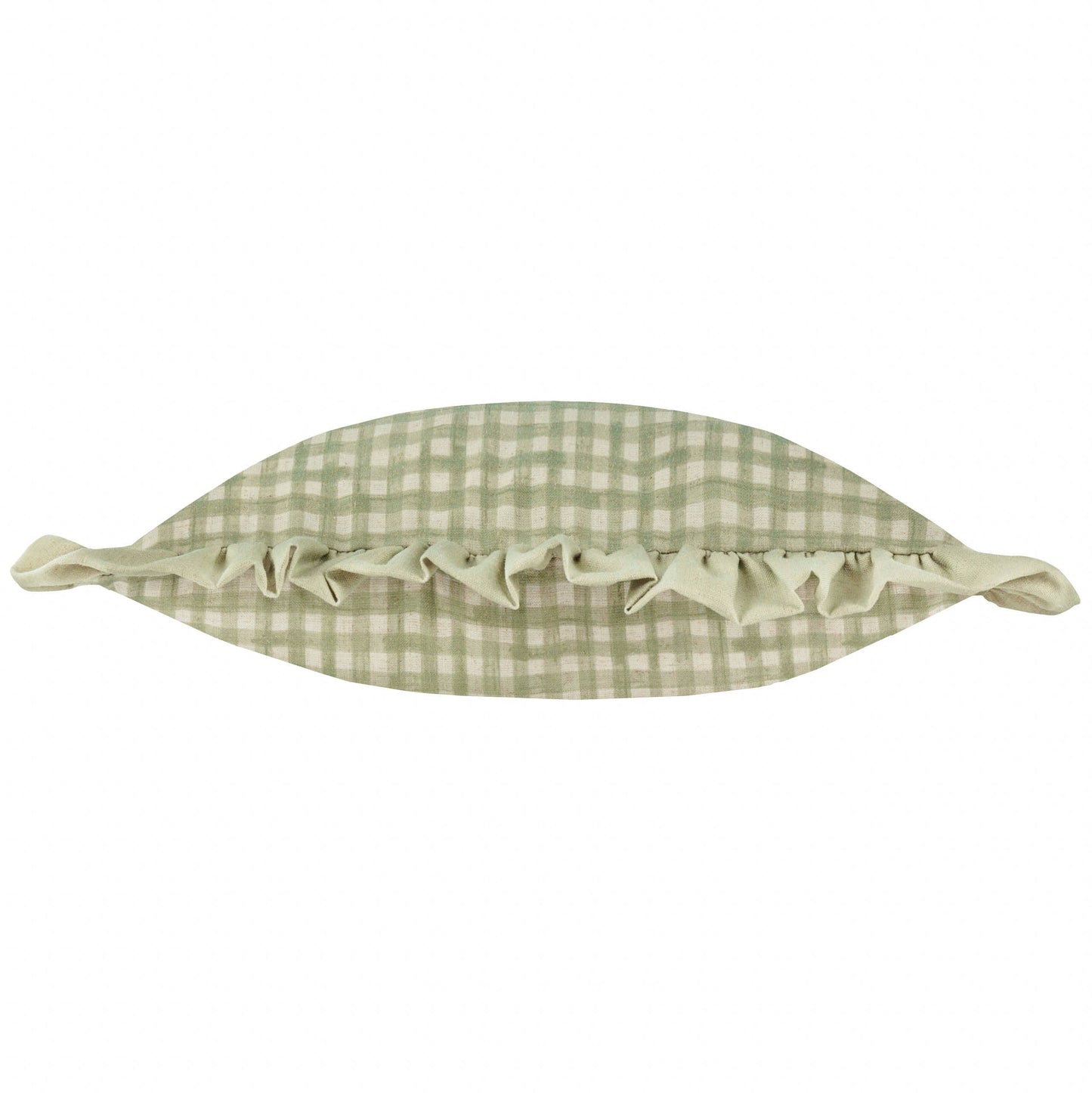 Meadow Haze Embroidered Ruffle Cushion Green