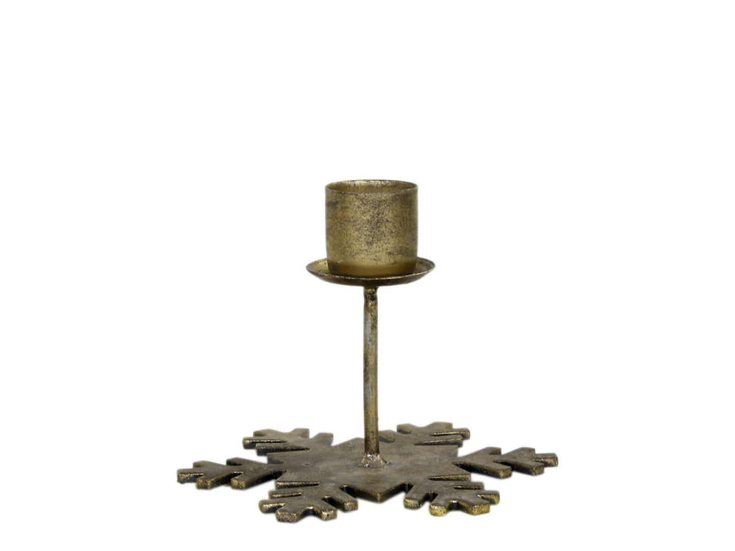 Brass Snowflake Candlestick