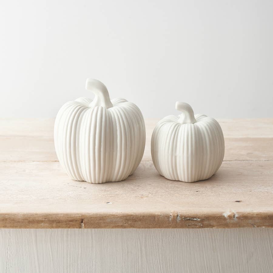 Ribbed Ceramic Pumpkin