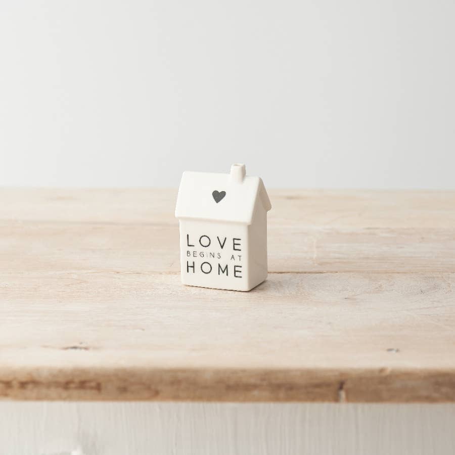 'Love Begins At Home' Porcelain House 7cm