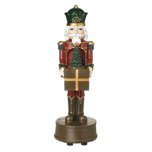 Dark Red Soldier Spinning Tree Nutcracker