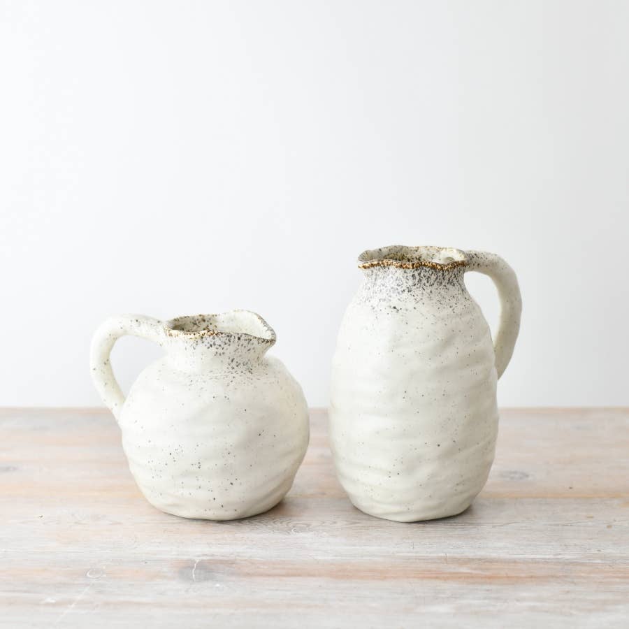 Round Artisan Beige Jug