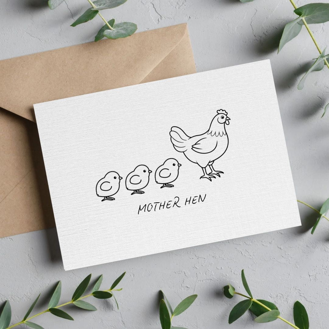 Mother Hen Linen Card