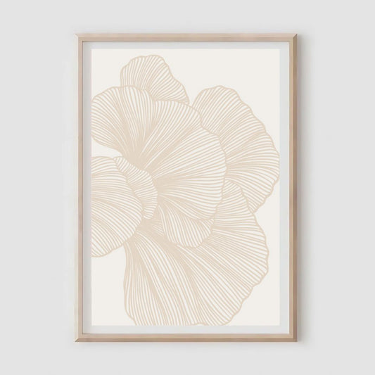 Abstract Beige Floral Print