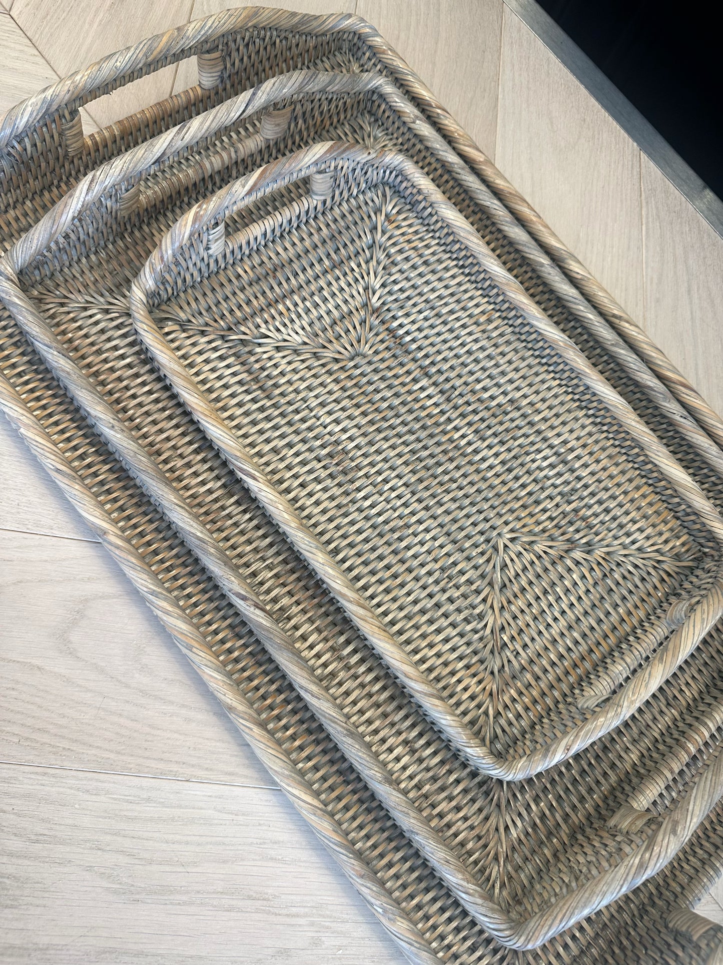 Grey Rattan Small Tray