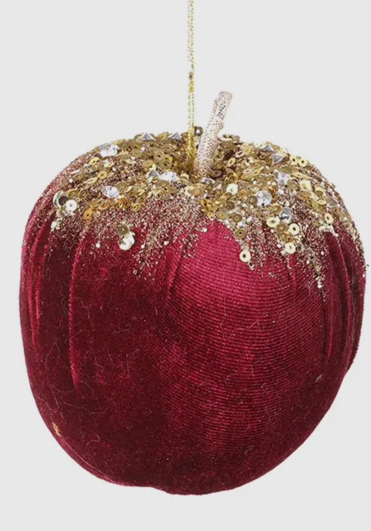 Burgundy Sequinned Apple/Pear