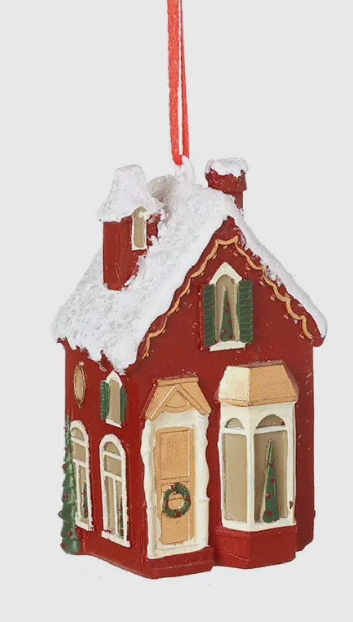 Hanging Red Festive House Christmas Decoration
