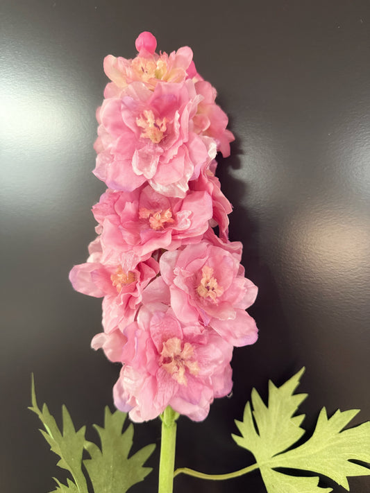 Bright Pink Double Delphinium Silk Flower Stem