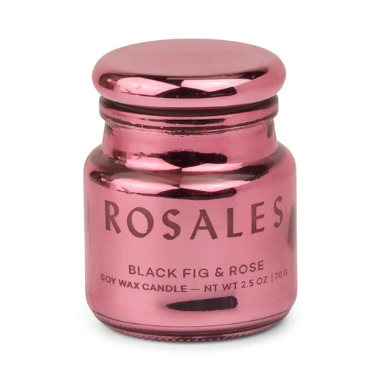 Chroma Rosales Hot Pink Metallic Glass Candle - Saffron Rose