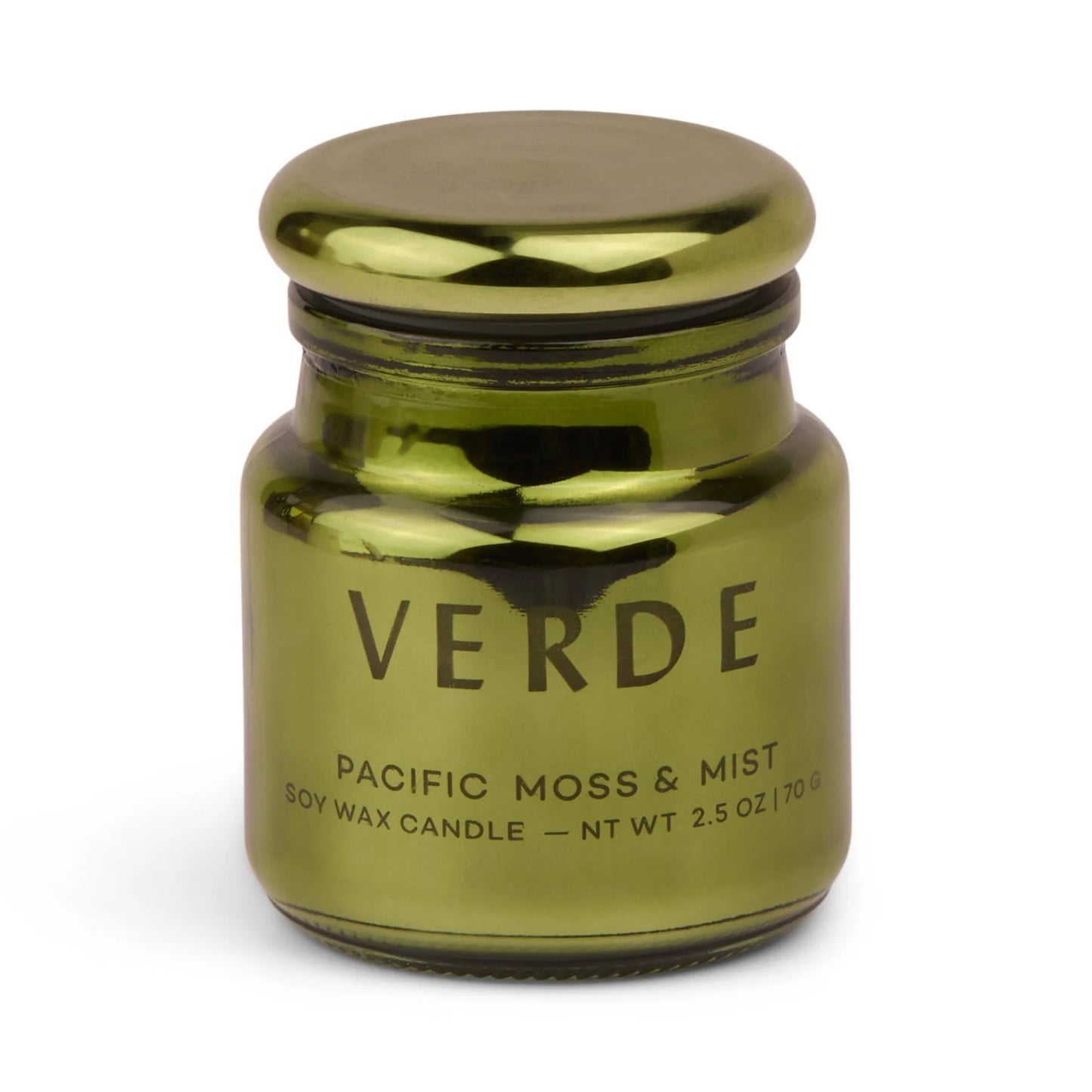 Chroma Verde Green Metallic Glass Candle - Pacific Moss