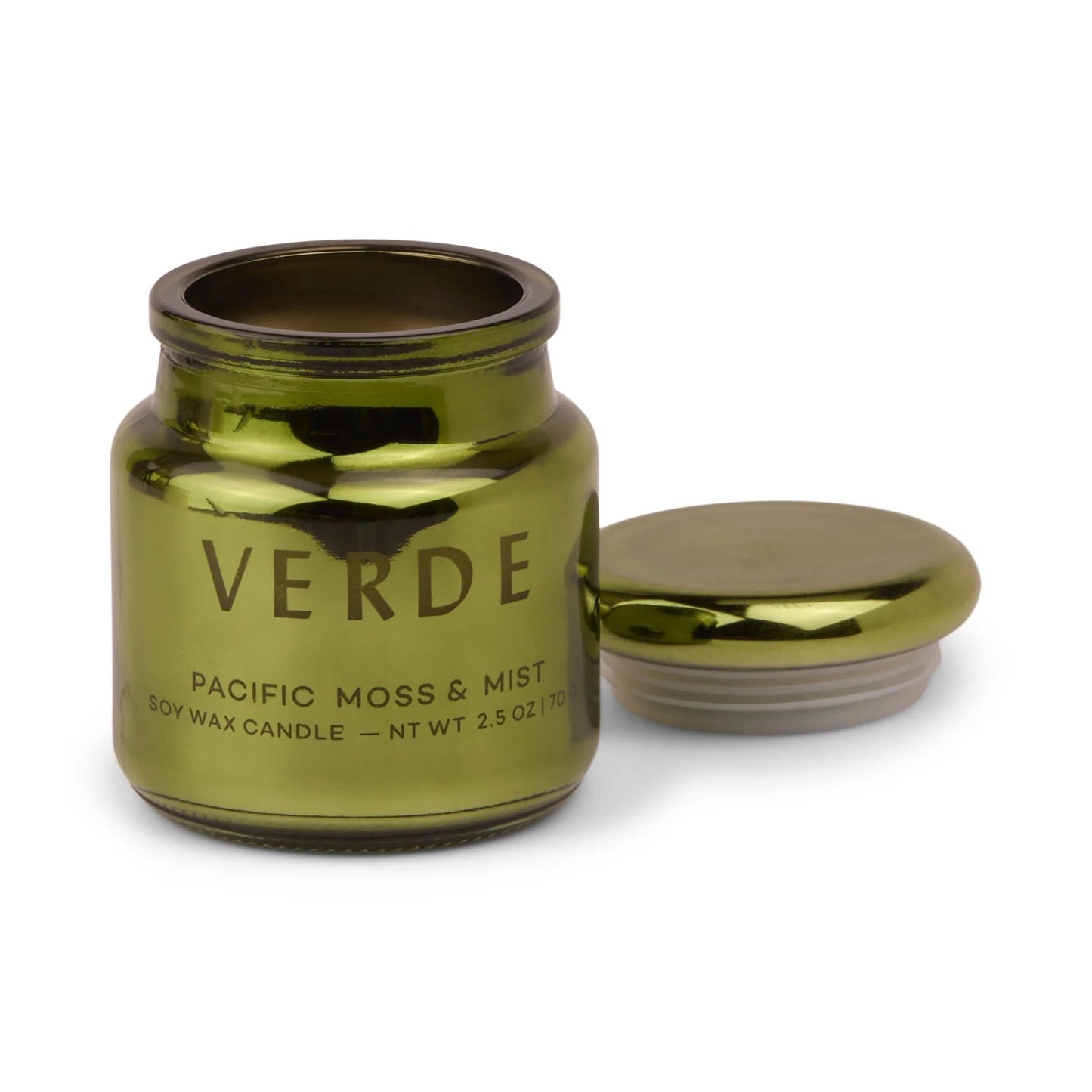 Chroma Verde Green Metallic Glass Candle - Pacific Moss