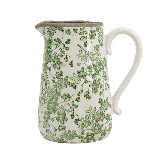 Green Floral Pitcher Jug vase