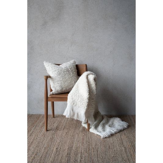 Nalia Off White Wool Throw