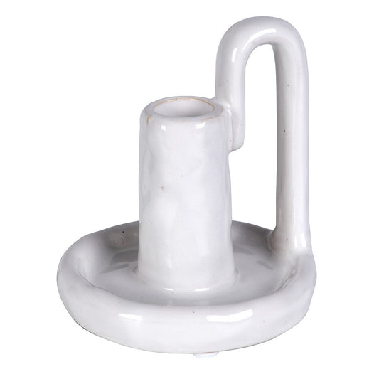 Off White Ceramic Candle Holder