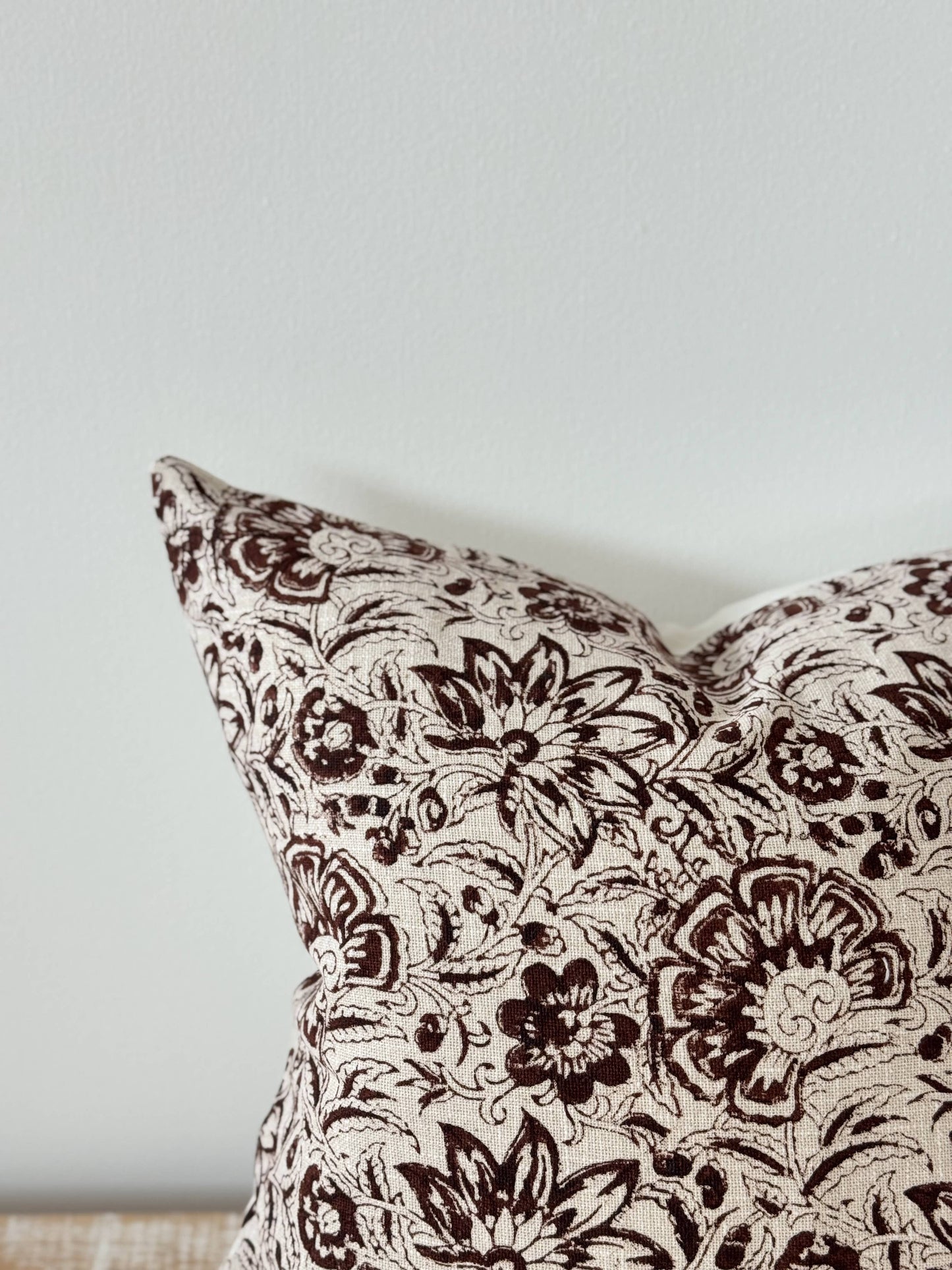 Ivy Dark Brown Print Cushion 45 x 45 - 100% Cotton