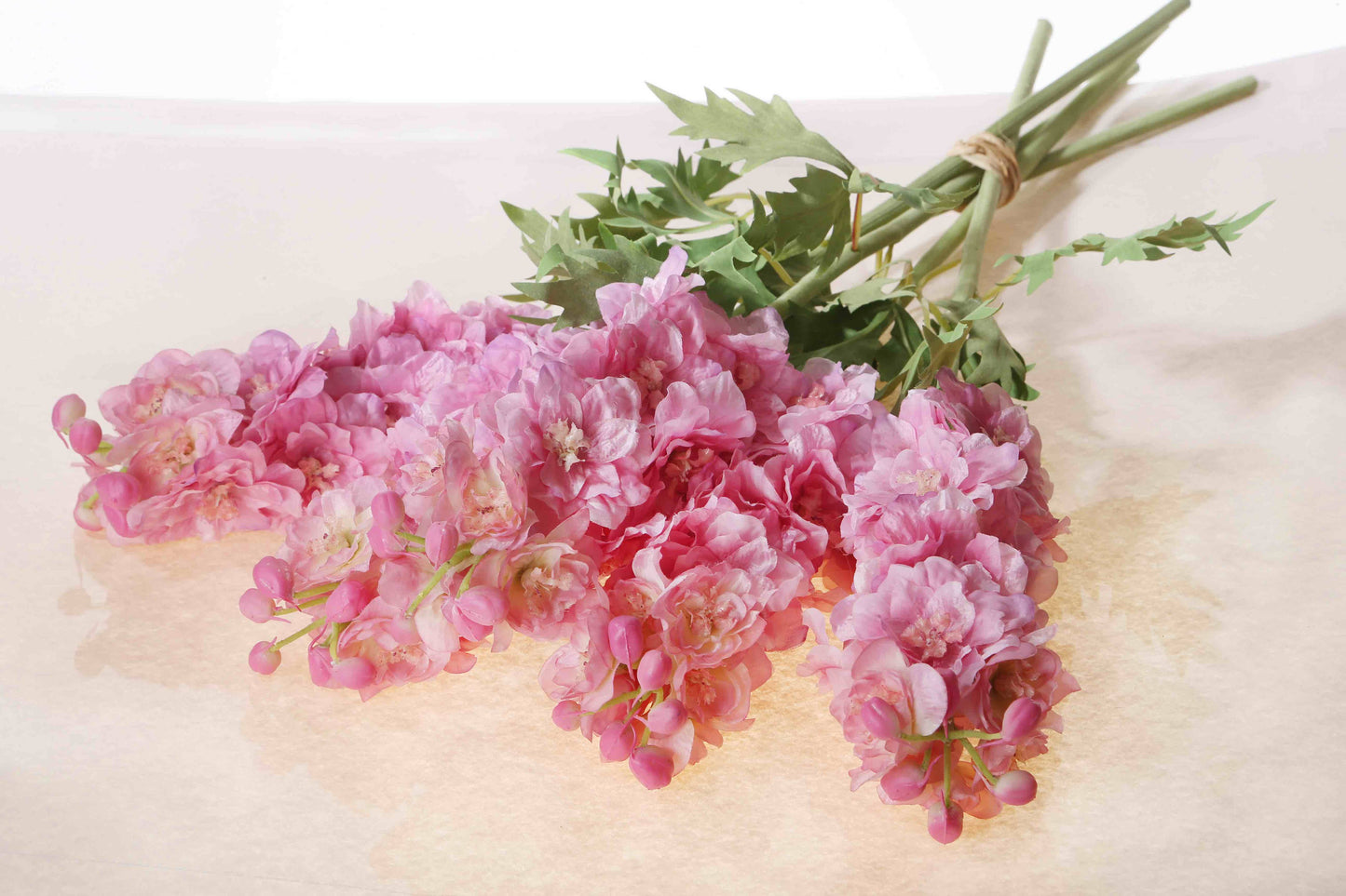 Bright Pink Double Delphinium Silk Flower Stem