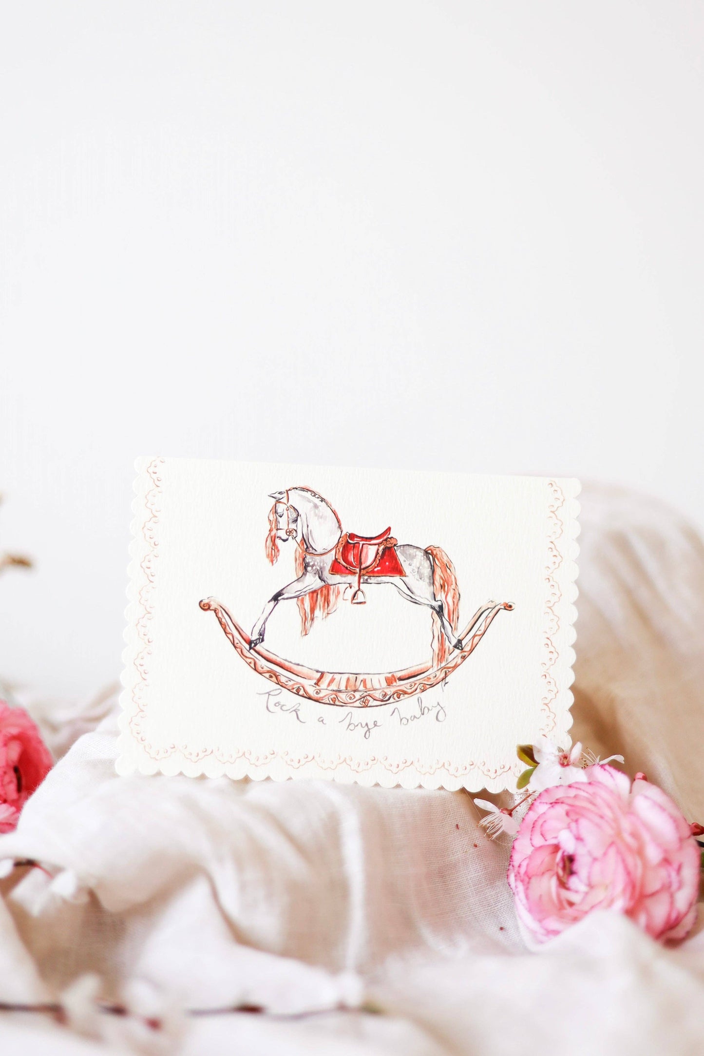 Rock a bye baby - scalloped edge card