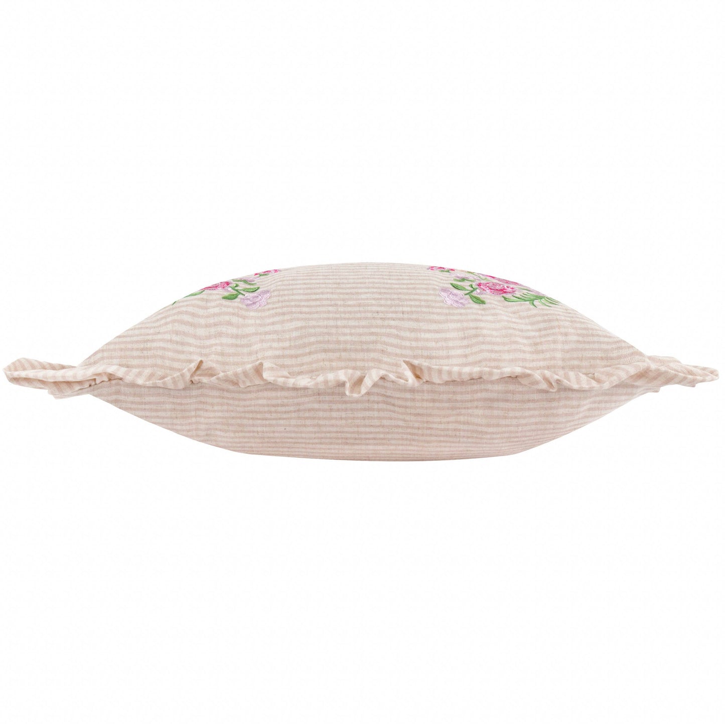 Martha Embroidered Ruffle Cushion Pink