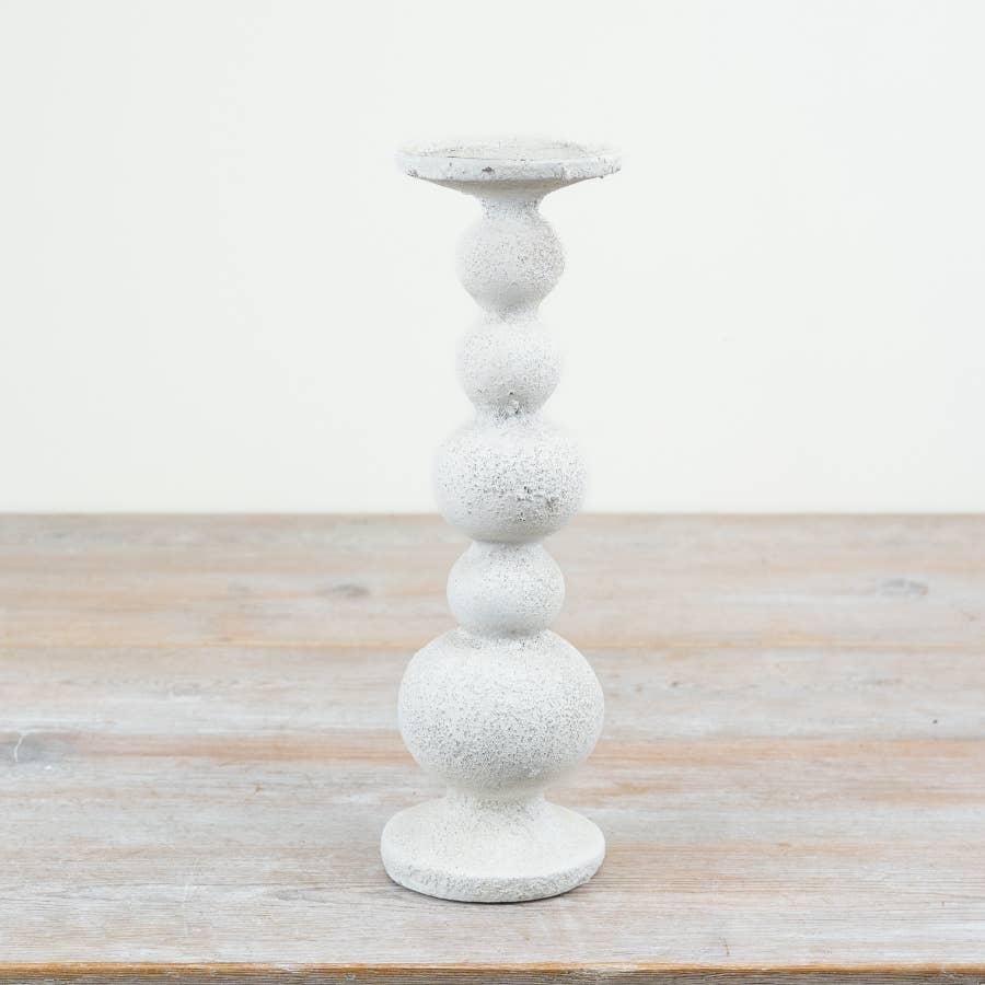 Resin White Bobble Candle Holder