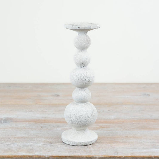 Resin White Bobble Candle Holder