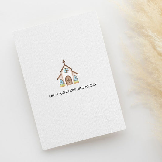On Your Christening Day Linen Card