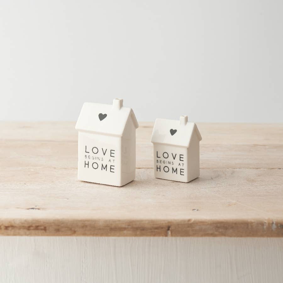 'Love Begins At Home' Porcelain House 7cm