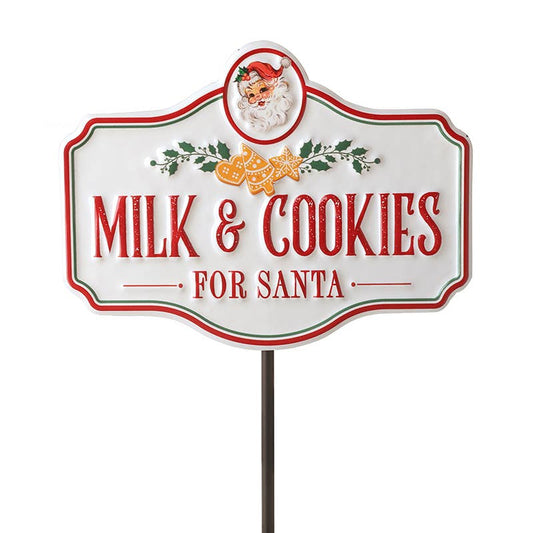 Milk & Cookies Santa Stake