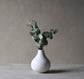 White Matte Bulbous Lined Vase