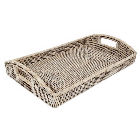 Grey Rattan Medium Tray