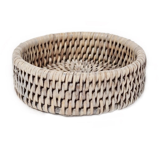 Grey Wine Bottle Rattan Coaster