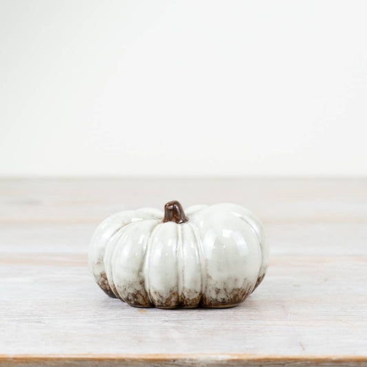 White Glazed Squatted Pumpkin