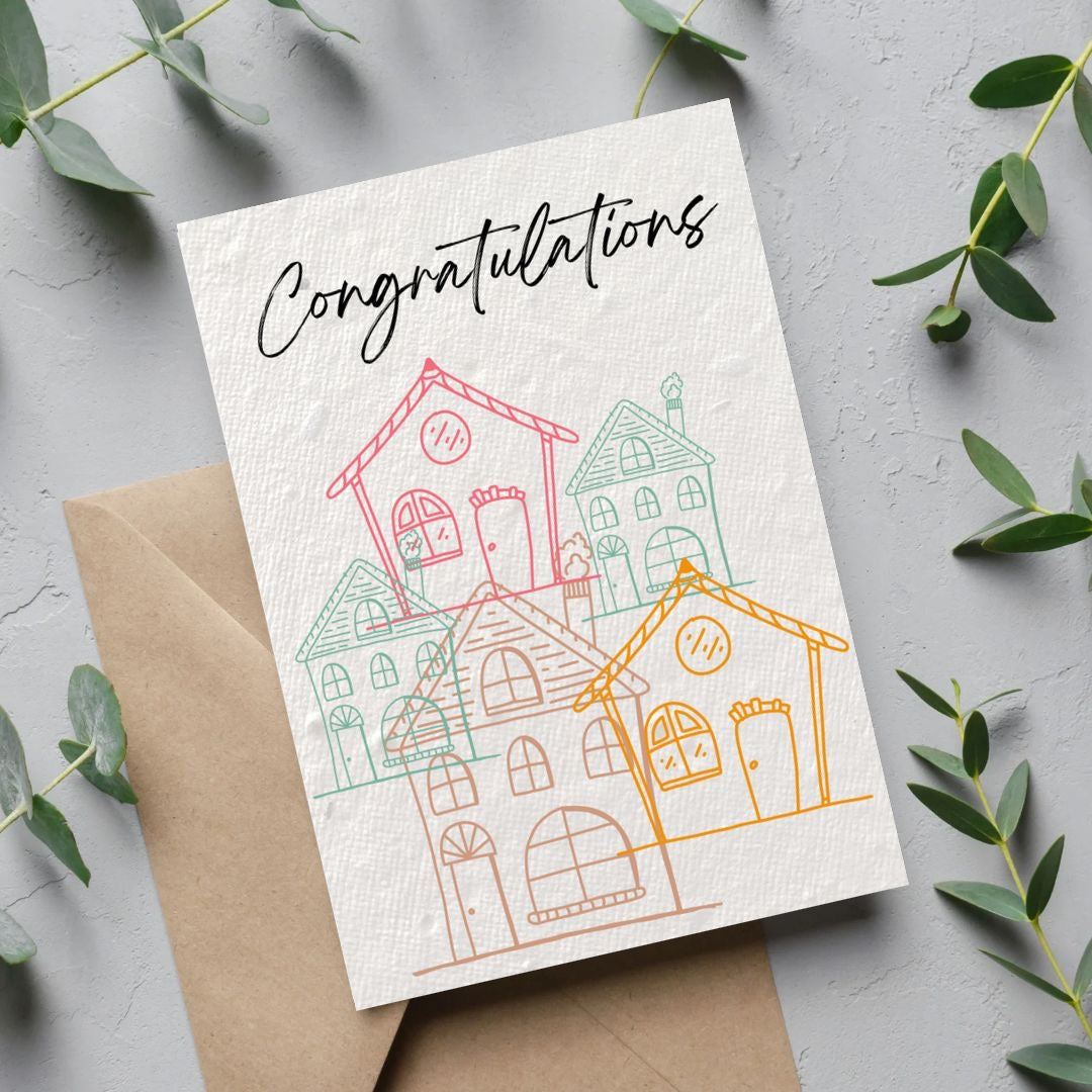 Congratulations New Home Plantable Card