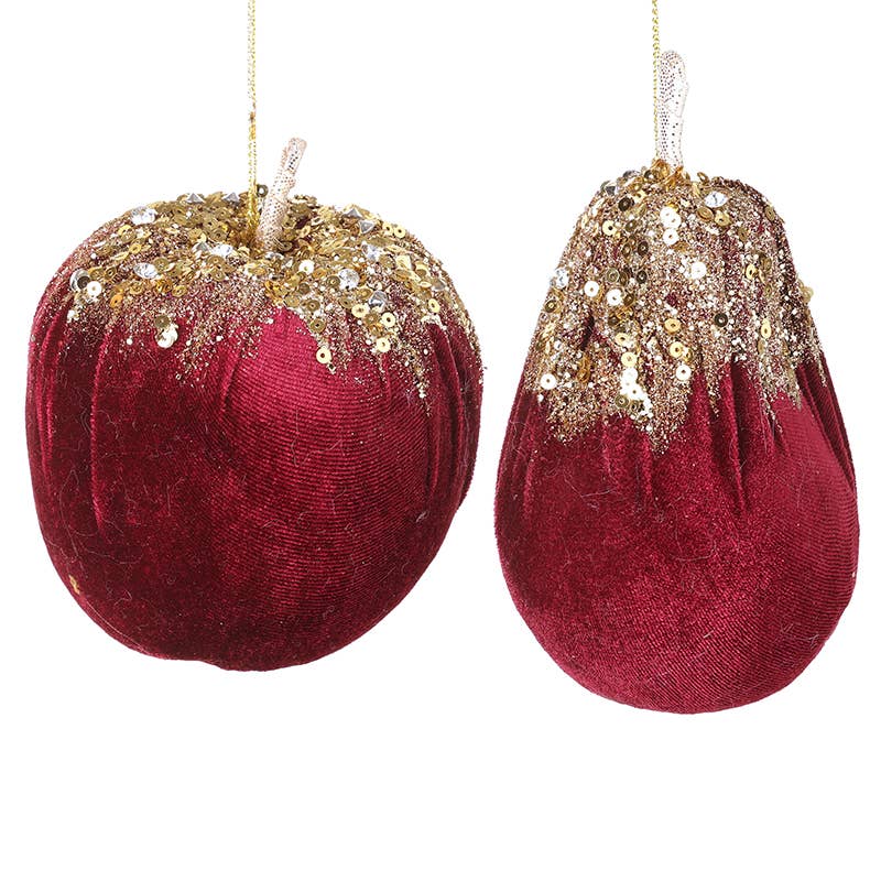 Burgundy Sequinned Apple/Pear