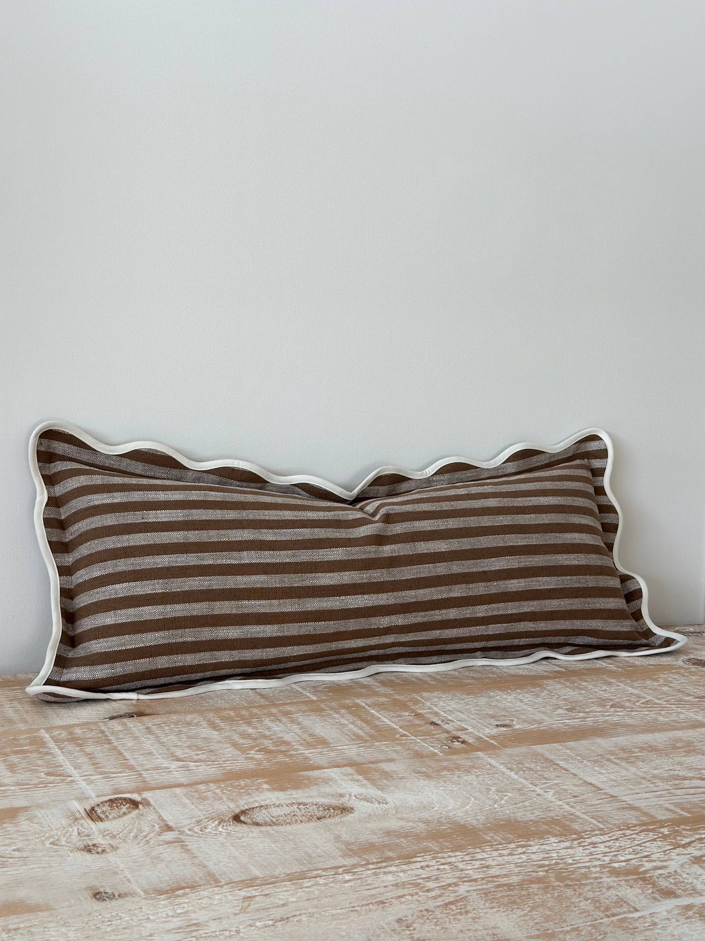 Chloe Brown & Cream Stripe Bolster – Brown Stripe 80x30