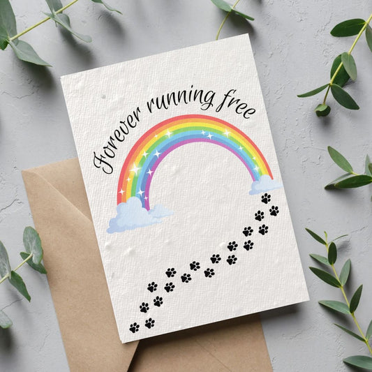 Rainbow Pet Sympathy Plantable Card 