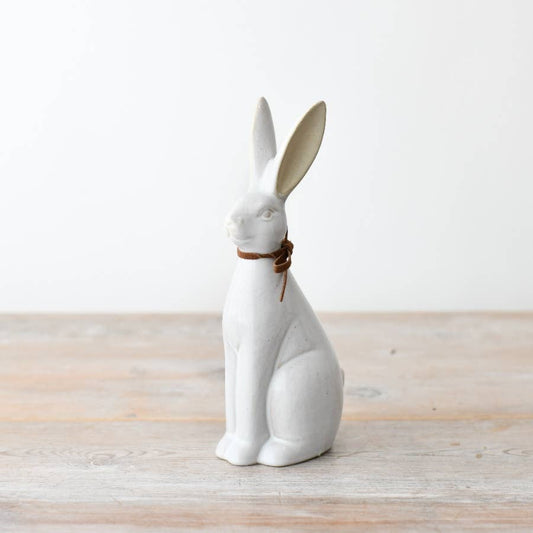 Sitting Rabbit Ornament Brown Bow