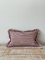 Darcy Ruffle Cotton Cushion 50x30 – Burgundy Stripe