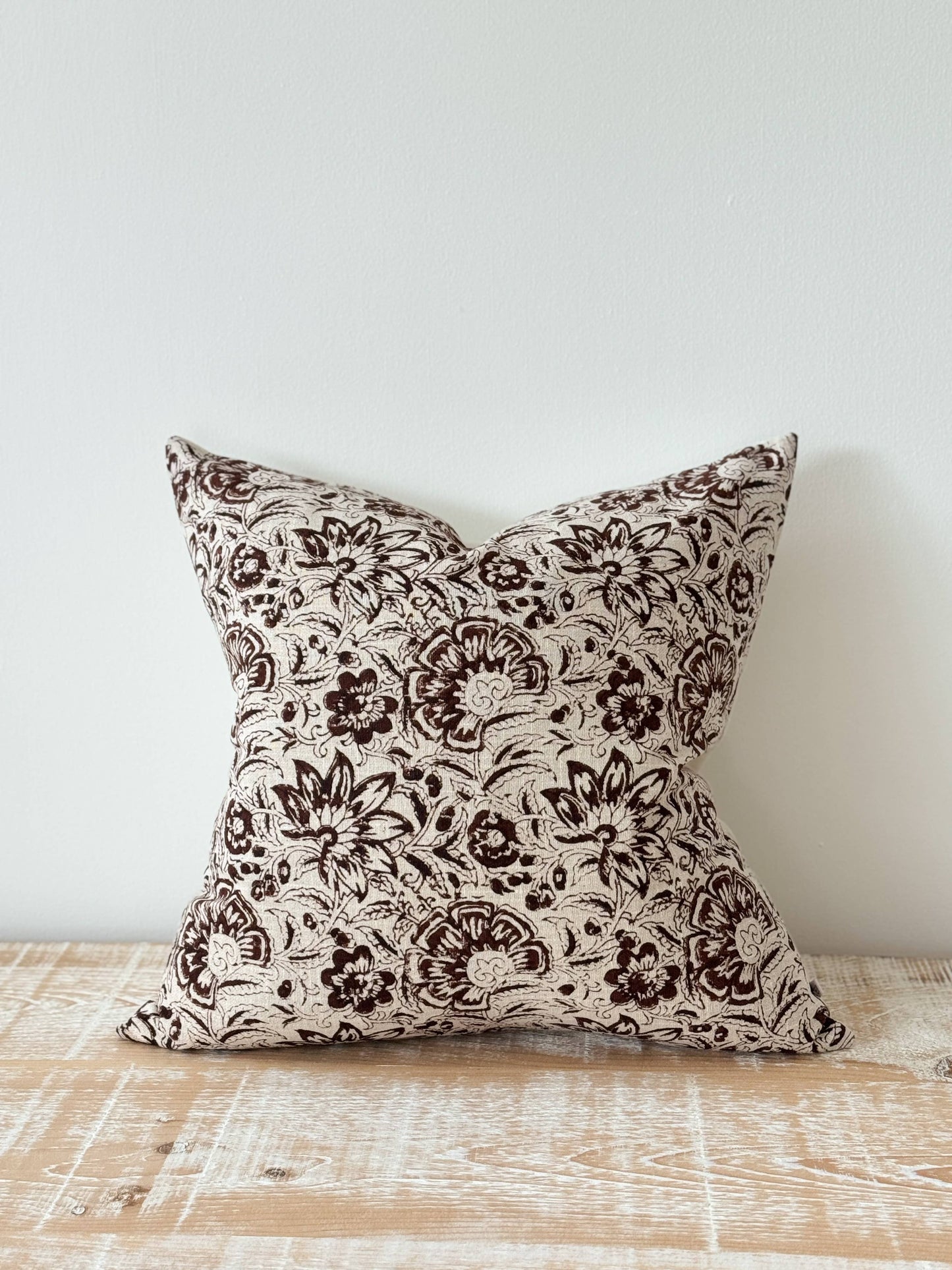 Ivy Dark Brown Print Cushion 45 x 45 - 100% Cotton